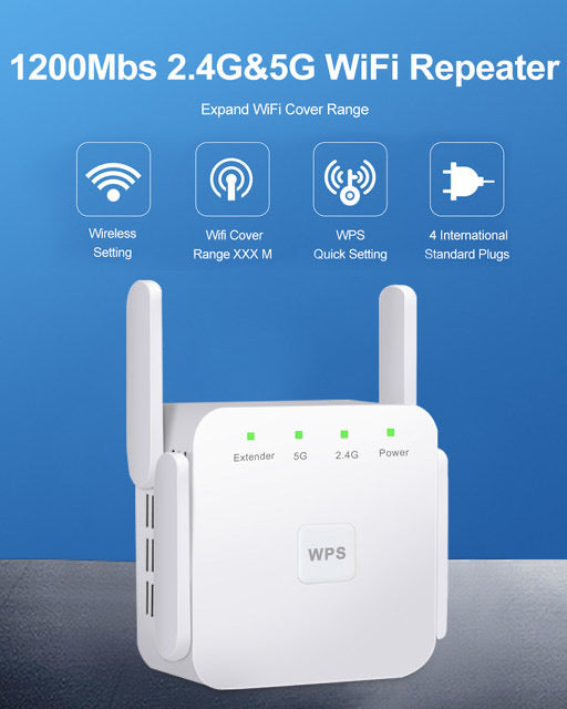 Booster Wi-Fi de banda dupla premium de 1200 Mbps