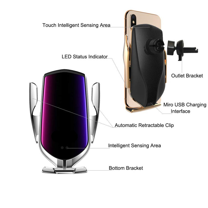 Automatic Clamping Wireless Car Charger